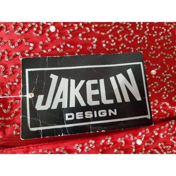 Vintage Jakelin Red 100% Rayon Long Sleeve Round Neck Knee Length Dress Size 10 - Picture 8 of 13